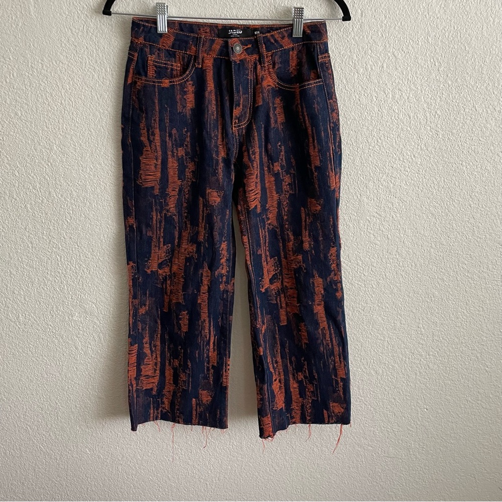 Sold Out Jaded London Y2K Boyfriend Straight Jeans in Indigo Orange Distressed - Picture 5 of 13